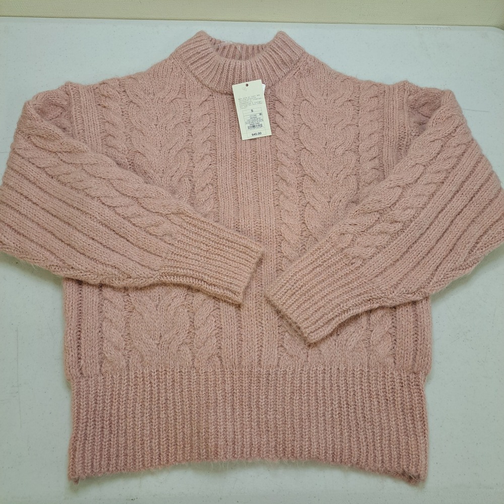 Universal Thread Womens Sweater S Pink NWT Cable Knit Mock Neck 1926-360